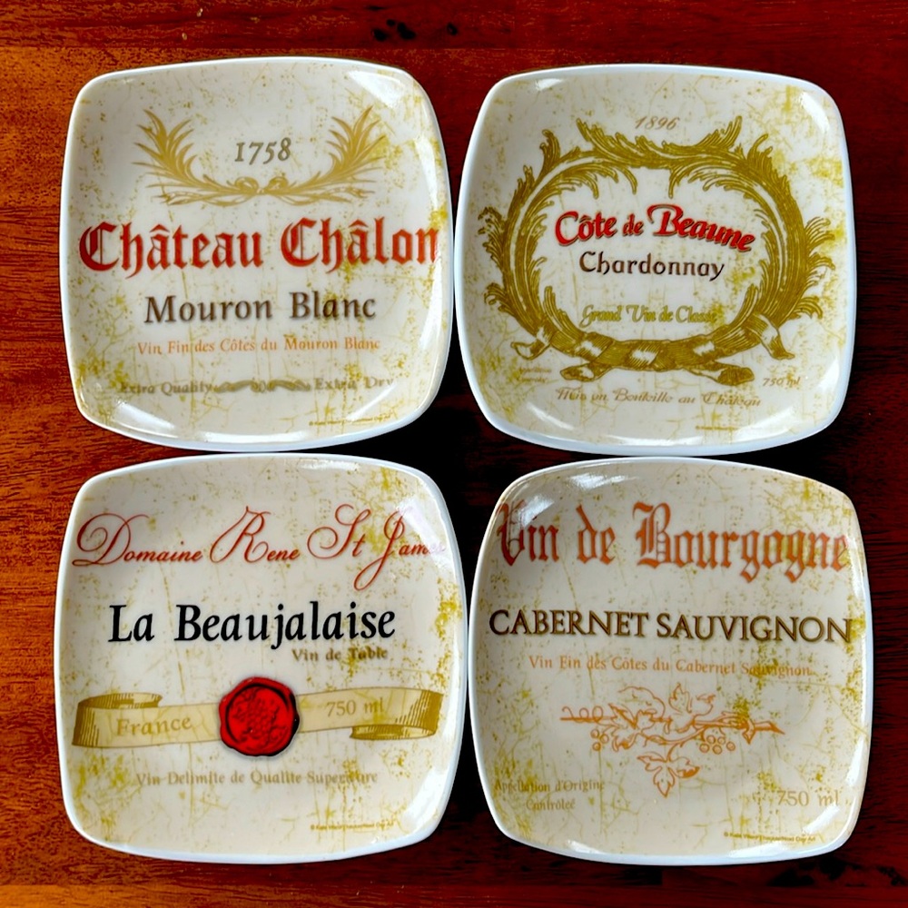 THIRSTYSTONE wine label plates or coasters